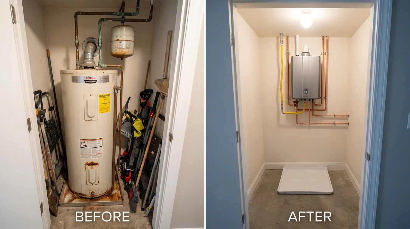 Tank water heater versus wall-mounted tankless unit comparison for Murdo, SD homeowners