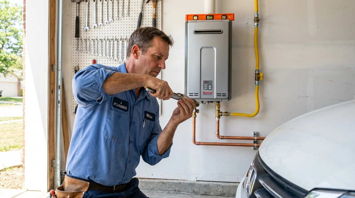 Tankless water heater installation by a Johns Plumbing LLC plumber in Murdo
